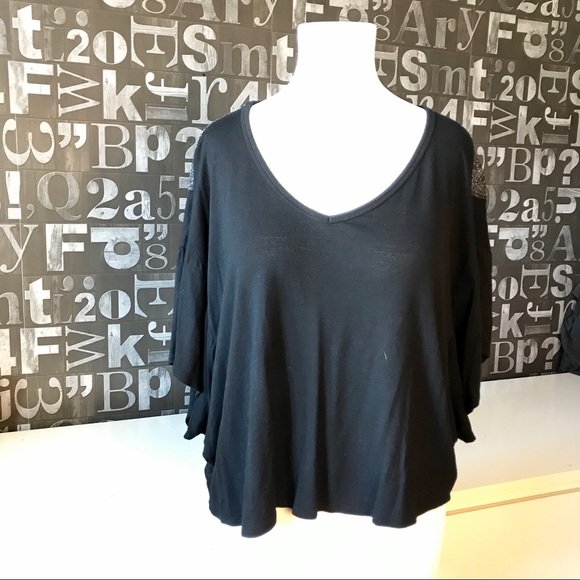 Sheer Sparkle Back Black Top - Picture 3 of 4